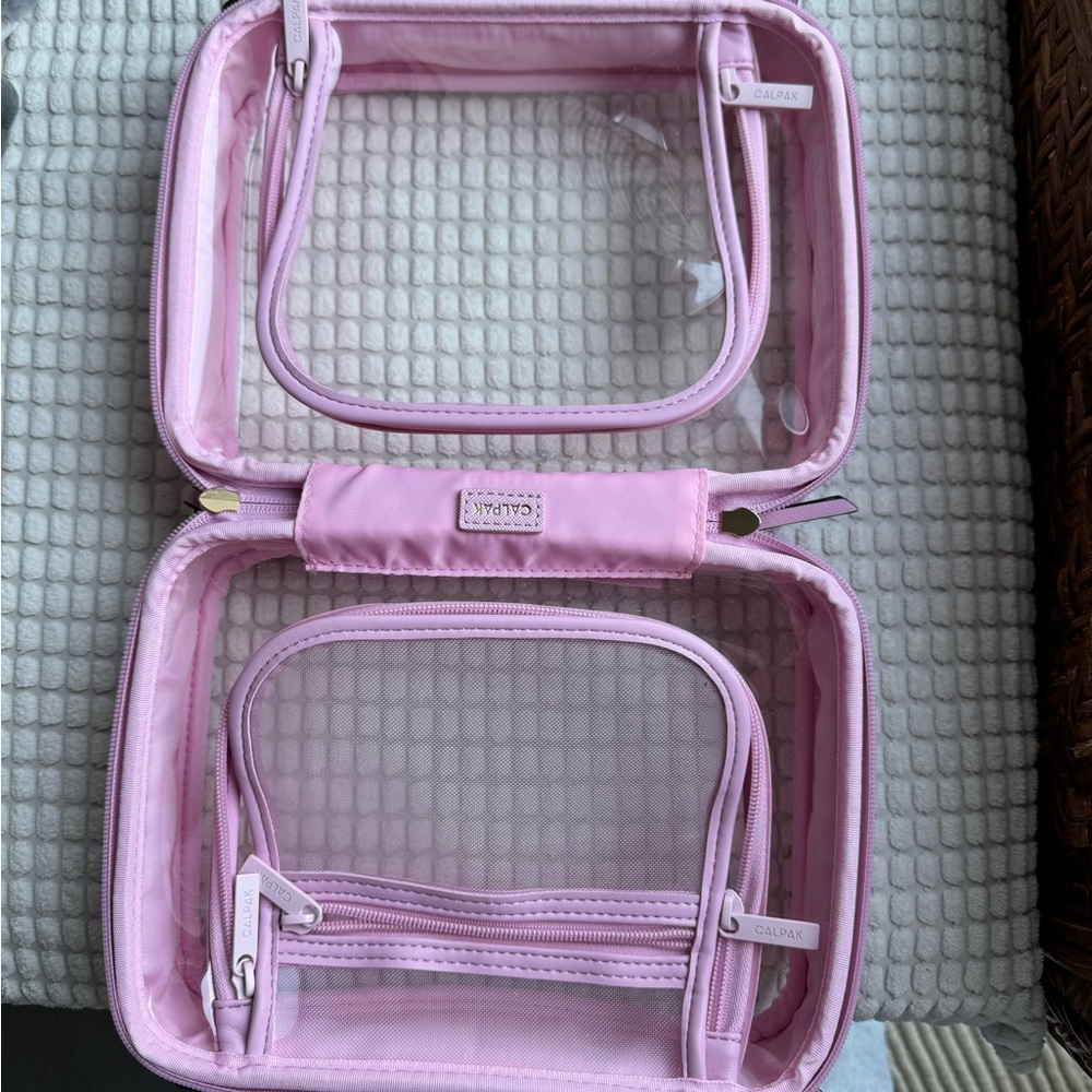 Calpak Strawberry Medium Clear Cosmetics Case
